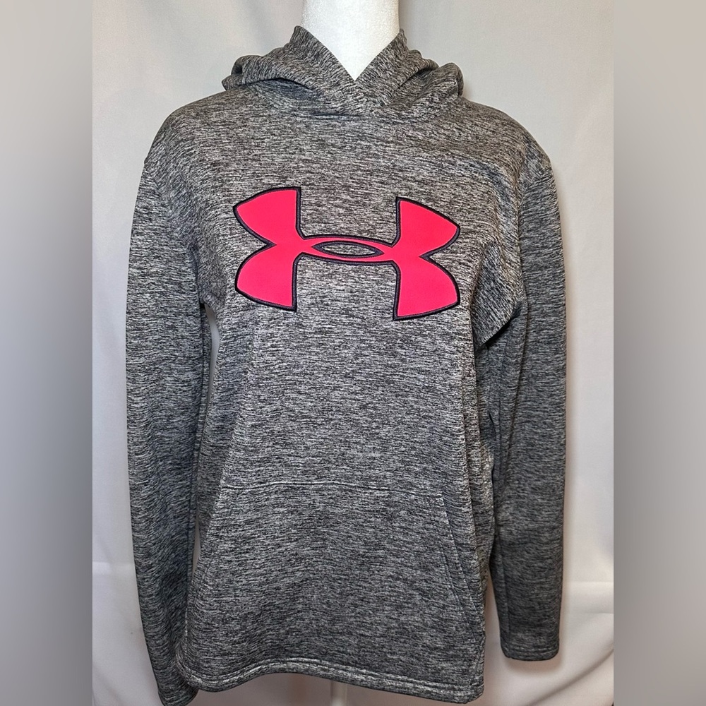 Under Armour Gray Hoodie with Pink Logo